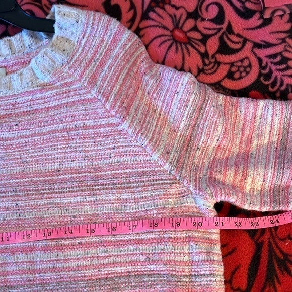 Nic+Zoe Women’s Pink And Cream Crewneck Sweater Size Large NWT - Picture 6 of 9